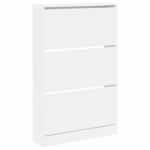 Weißer Schuhschrank Antim 80x21x125,5cm (Holz)