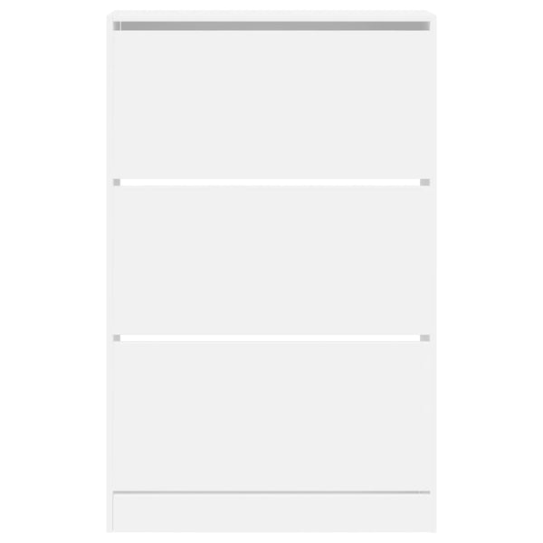 Weißer Schuhschrank Antim 80x21x125,5cm (Holz)