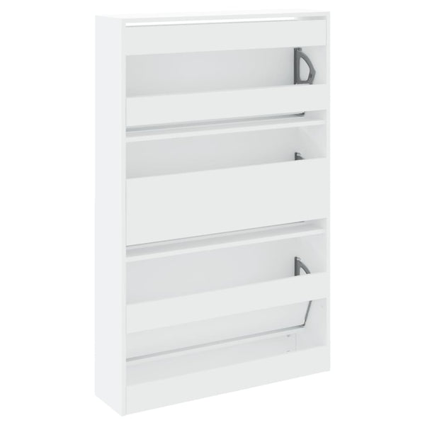 Weißer Schuhschrank Antim 80x21x125,5cm (Holz)