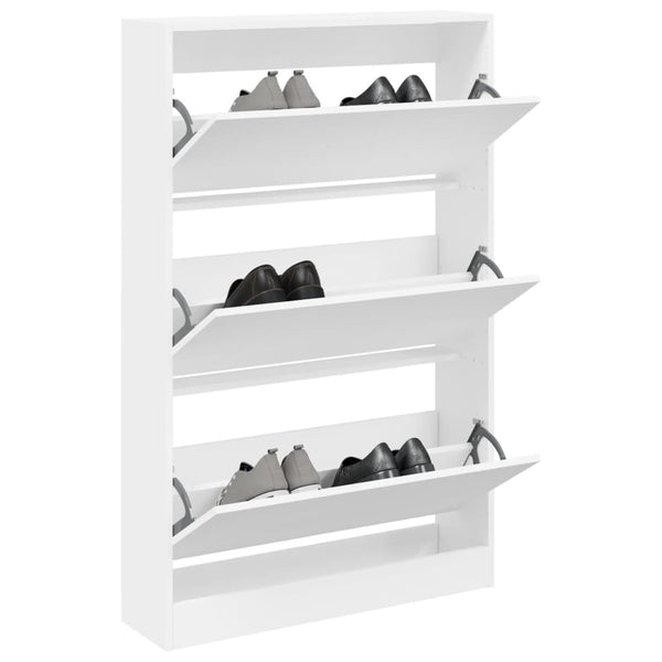 Weißer Schuhschrank Antim 80x21x125,5cm (Holz)