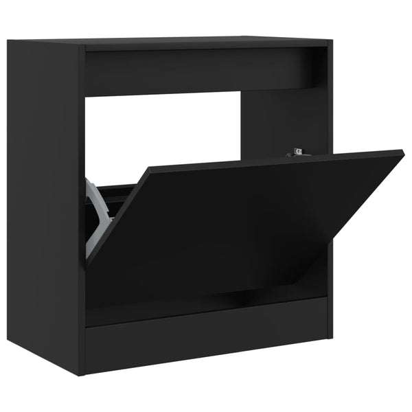 Schwarzer Schuhschrank Antim 60x34x63,5cm (Holz)