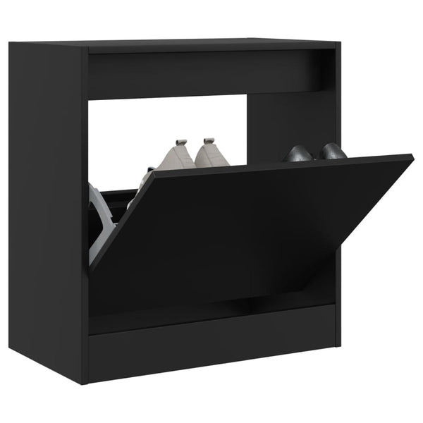 Schwarzer Schuhschrank Antim 60x34x63,5cm (Holz)