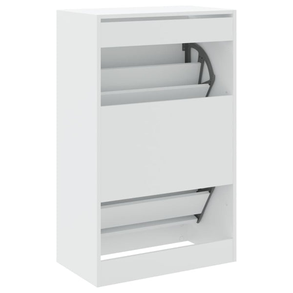 Weißer Schuhschrank Antim 60x34x96,5cm (Holz)