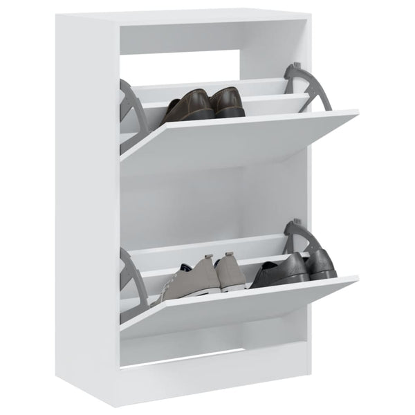 Weißer Schuhschrank Antim 60x34x96,5cm (Holz)