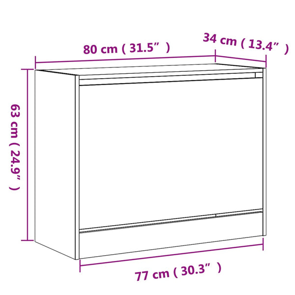 Graues Schuhregal Antim 80x34x63cm (Holz)