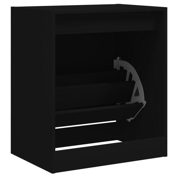 Schwarzer Schuhschrank Antim 60x42x69cm (Holz)