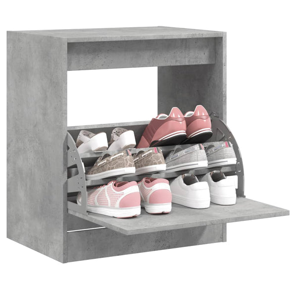 Schuhschrank Antim in Betongrau 60x42x69cm (Holz)