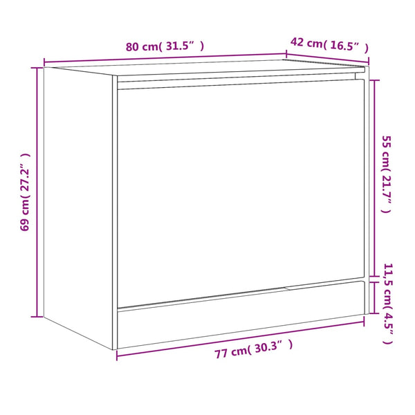 Weißer Schuhschrank Antim 80x42x69cm (Holz)