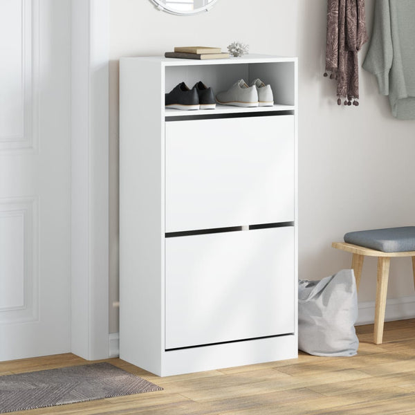 Weißer Schuhschrank Licuta 60x34x116cm (Holz)