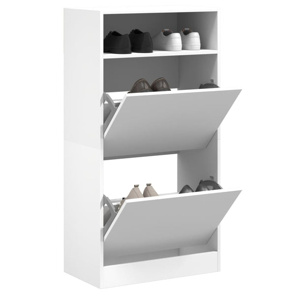 Weißer Schuhschrank Licuta 60x34x116cm (Holz)
