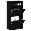 Schwarzer Schuhschrank Licuta 60x34x116cm (Holz)