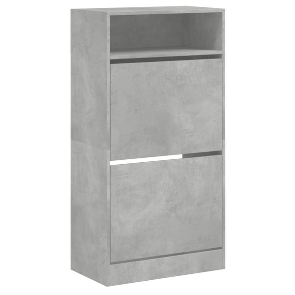 Schuhschrank Licuta betongrau 60x34x116cm (Holz)
