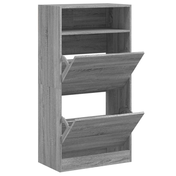 Grauer Schuhschrank Licuta 60x34x116cm (Holz)