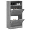 Grauer Schuhschrank Licuta 60x34x116cm (Holz)