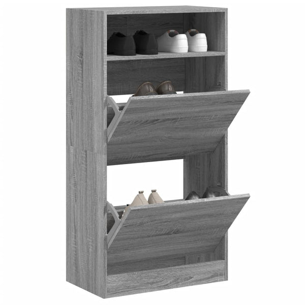 Grauer Schuhschrank Licuta 60x34x116cm (Holz)