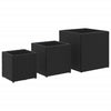 Schwarze Gartenübertöpfe Rebekah (3er-Set Polyrattan)