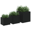 Schwarze Gartenübertöpfe Rebekah (3er-Set Polyrattan)