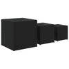 Schwarze Gartenübertöpfe Rebekah (3er-Set Polyrattan)