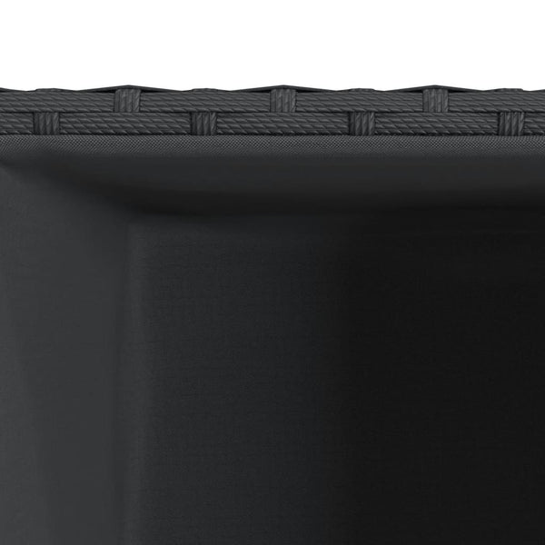 Schwarze Gartenübertöpfe Rebekah (3er-Set Polyrattan)