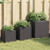 Schwarze Gartenübertöpfe Rebekah (3er-Set Polyrattan)