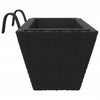 Schwarze Blumenkästen mit Haken von Keamuran (2 Stück Polyrattan)