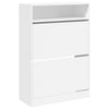 Weißer Schuhschrank Licuta 80x34x116cm (mit 2 Klappfächern)