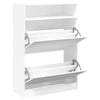 Weißer Schuhschrank Licuta 80x34x116cm (mit 2 Klappfächern)