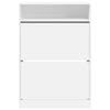 Weißer Schuhschrank Licuta 80x34x116cm (mit 2 Klappfächern)