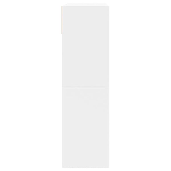 Weißer Schuhschrank Licuta 80x34x116cm (mit 2 Klappfächern)