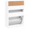 Weißer Schuhschrank Licuta 80x34x116cm (mit 2 Klappfächern)