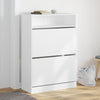 Weißer Schuhschrank Licuta 80x34x116cm (mit 2 Klappfächern)