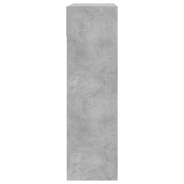Betongrauer Schuhschrank Licuta 80x34x116cm (mit 2 Klappfächern)