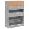 Betongrauer Schuhschrank Licuta 80x34x116cm (mit 2 Klappfächern)
