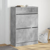 Betongrauer Schuhschrank Licuta 80x34x116cm (mit 2 Klappfächern)