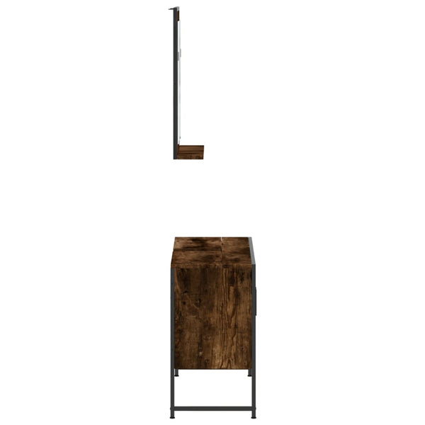 Badezimmermöbel-Set Tadeus (2-teilig, Räuchereiche, Holz)