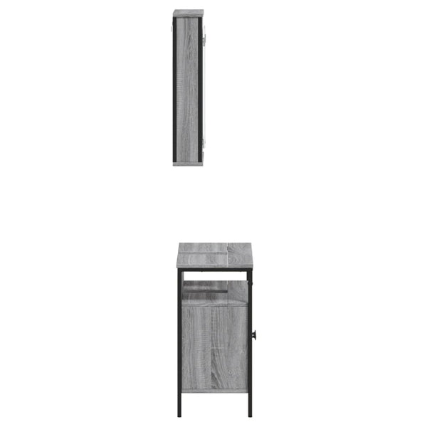 Graues Badezimmermöbel-Set Timbalaru (2-teilig, Sonoma-Holz)