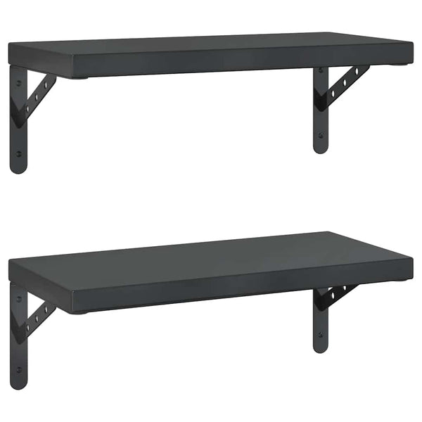 Schwarze Wandregale Niolina 50x23,5cm (2 Stück Edelstahl)