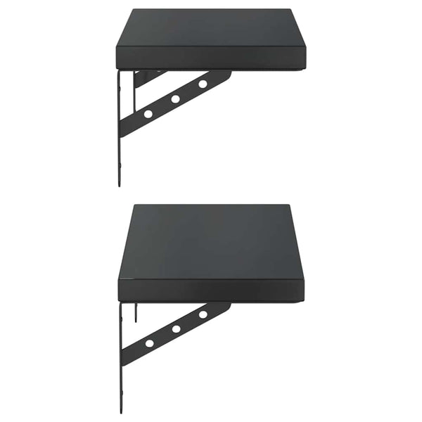 Schwarze Wandregale Niolina 50x23,5cm (2 Stück Edelstahl)