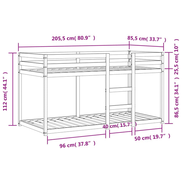 Stockbett Cazare 80x200cm (Kiefer) bernsteinfarben