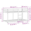 Etagenbett Cazare 75x190cm (Kiefer) in Wachsbraun