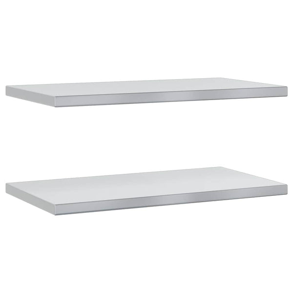 Silberne Wandregale Vlasceanu 75x40x3cm (2 Stück Edelstahl)