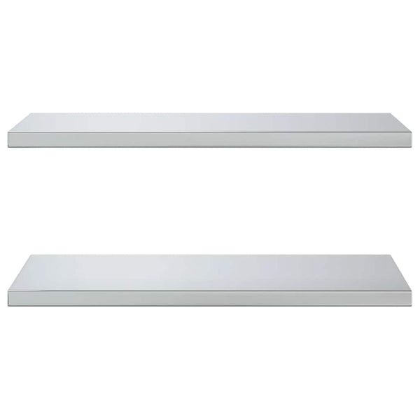 Silberne Wandregale Vlasceanu 75x40x3cm (2 Stück Edelstahl)