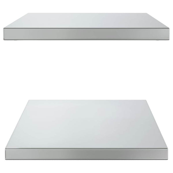 Silberne Wandregale Vlasceanu 75x40x3cm (2 Stück Edelstahl)