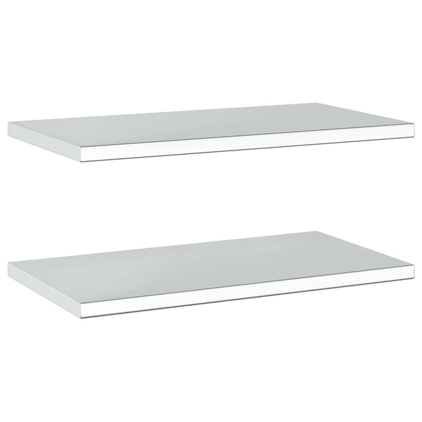 Silberne Wandregale Vlasceanu 75x40x3cm (2 Stück Edelstahl)