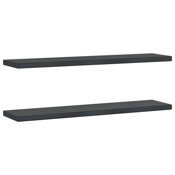 Schwarze Wandregale Vlasceanu 100x23,5x3cm (2 St. Edelstahl)