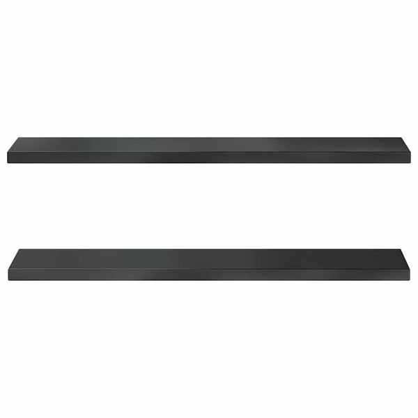 Schwarze Wandregale Vlasceanu 100x23,5x3cm (2 St. Edelstahl)