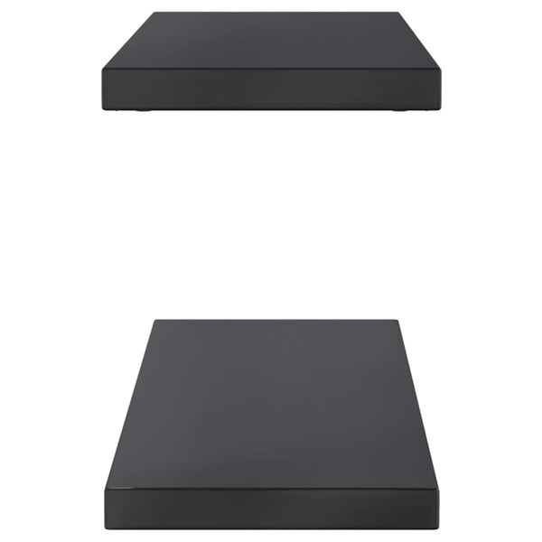 Schwarze Wandregale Vlasceanu 100x23,5x3cm (2 St. Edelstahl)