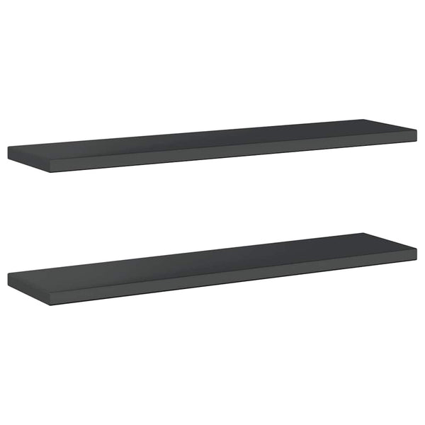 Schwarze Wandregale Vlasceanu 100x23,5x3cm (2 St. Edelstahl)