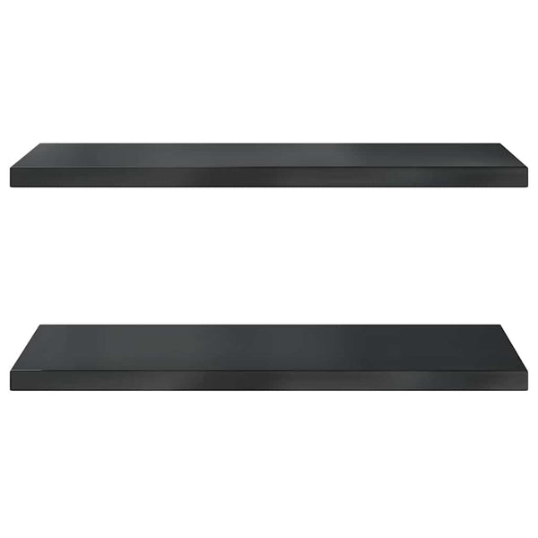 Schwarze Wandregale Vlasceanu 75x40x3cm (2 Stück Edelstahl)