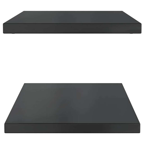 Schwarze Wandregale Vlasceanu 75x40x3cm (2 Stück Edelstahl)